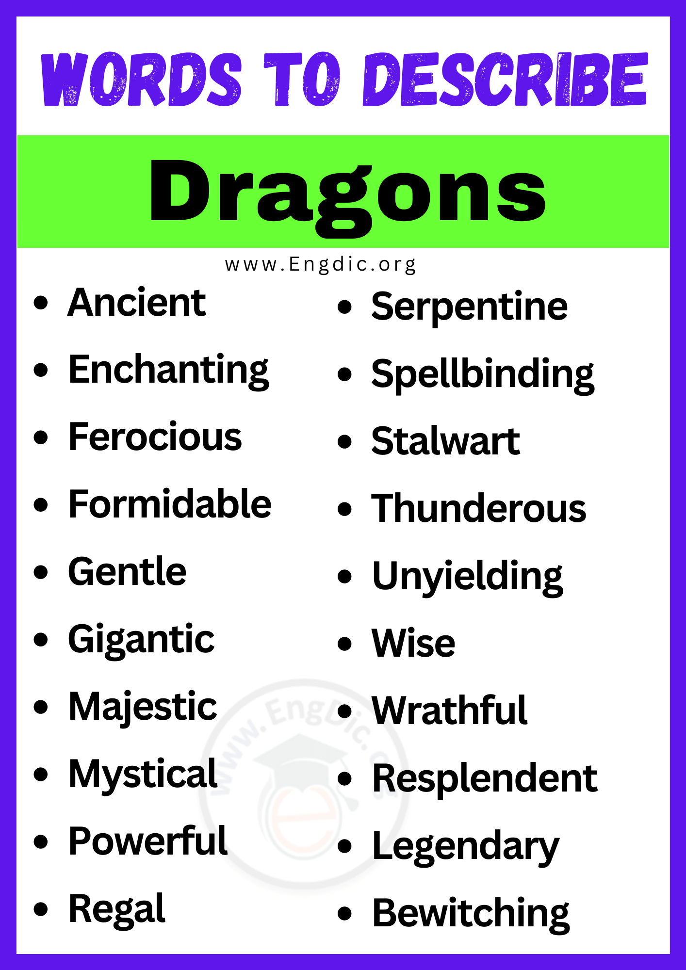 Words to Describe Dragons
