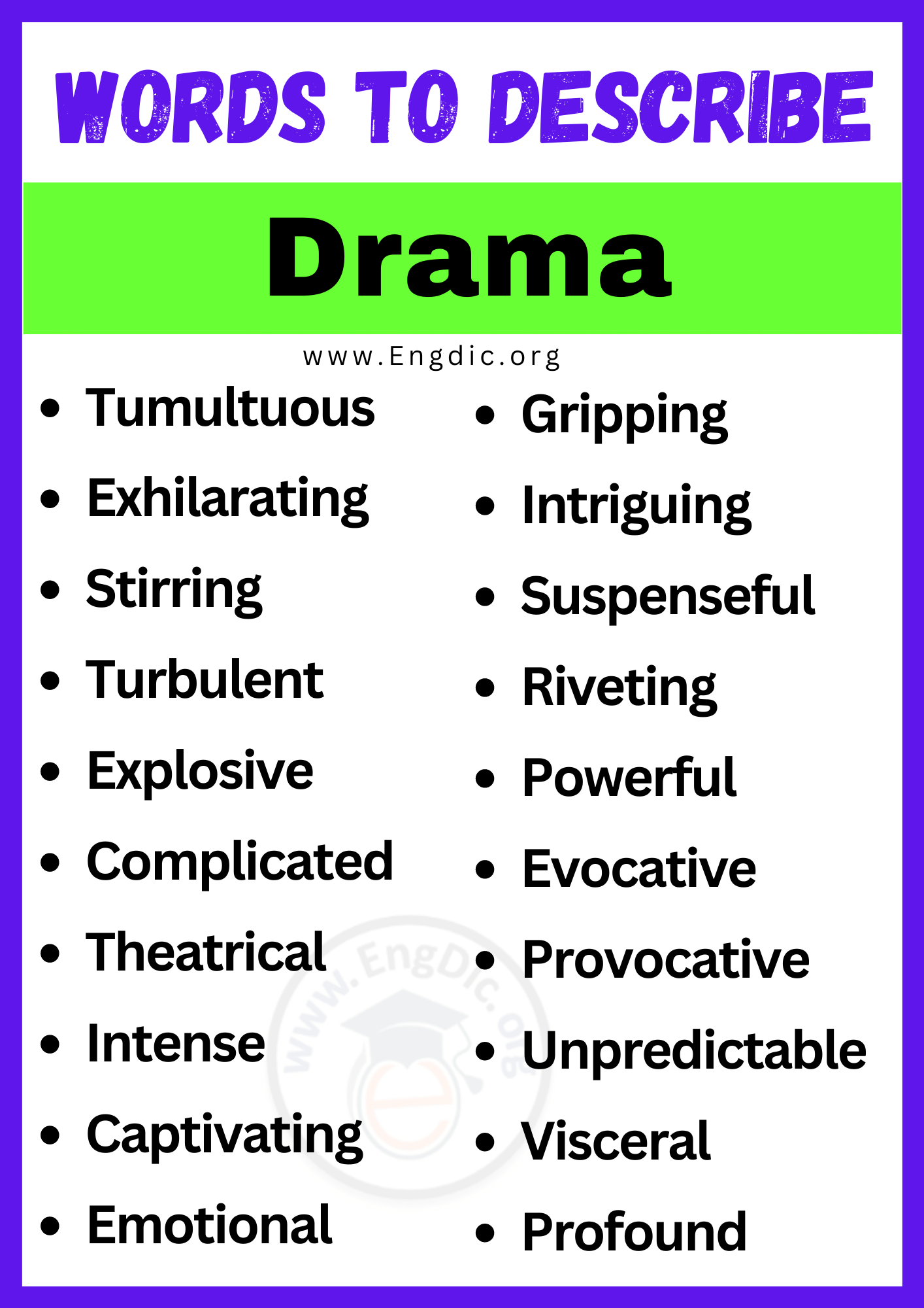 Words to Describe Drama