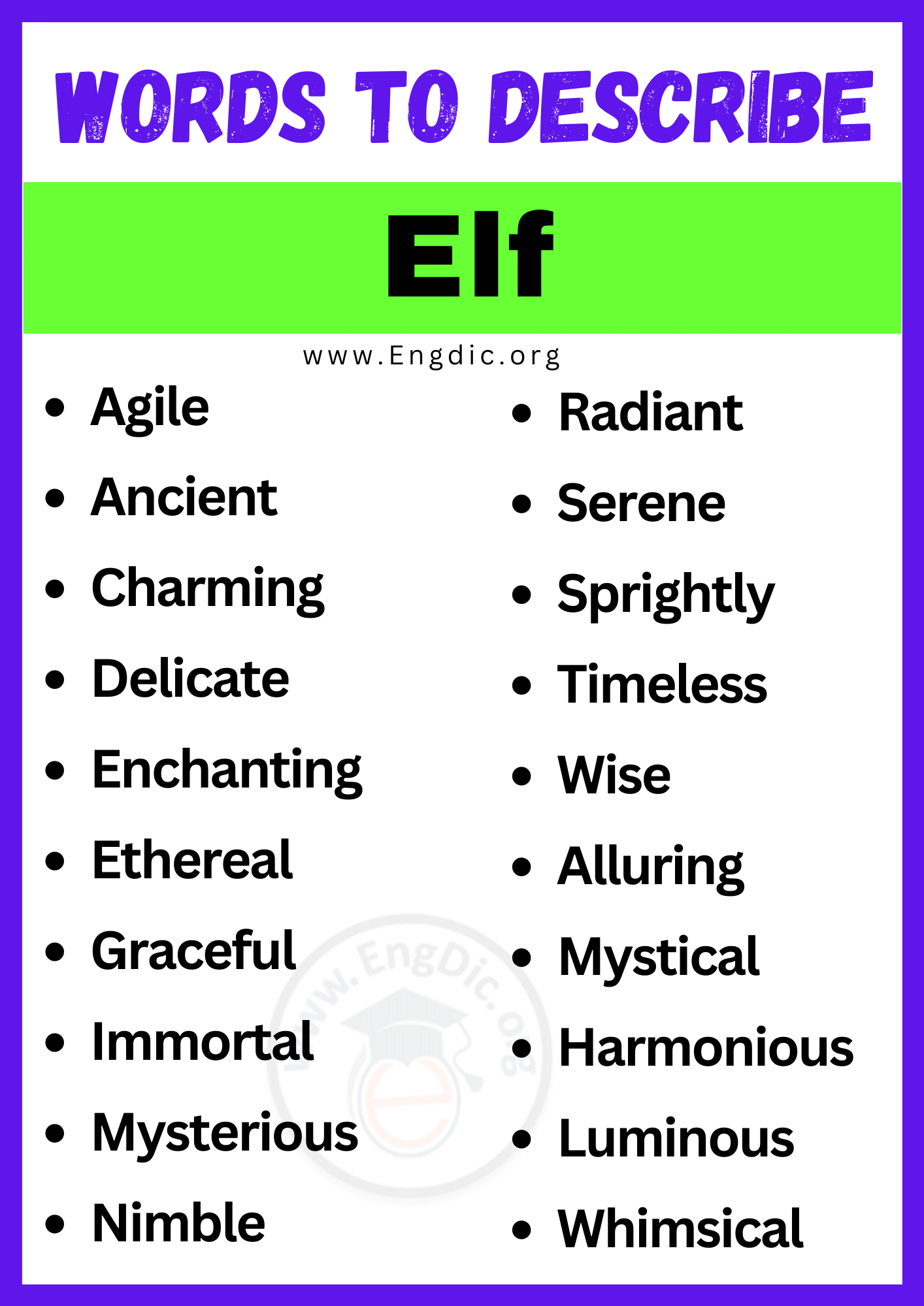 Words to Describe Elf
