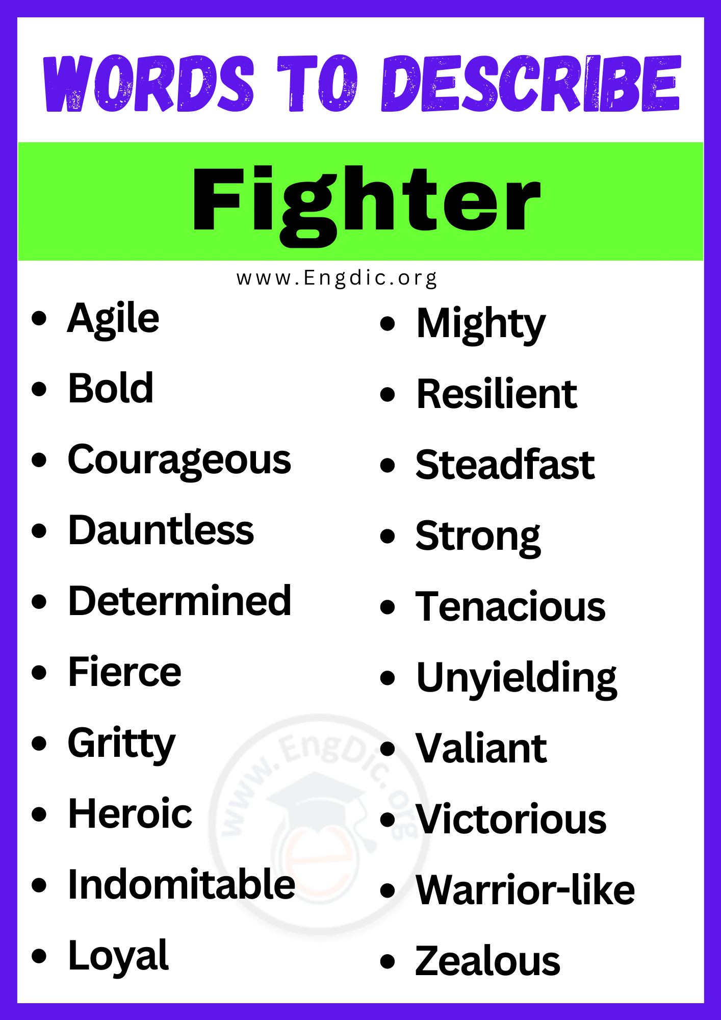 Words to Describe Fighter Words to Describe Fighter