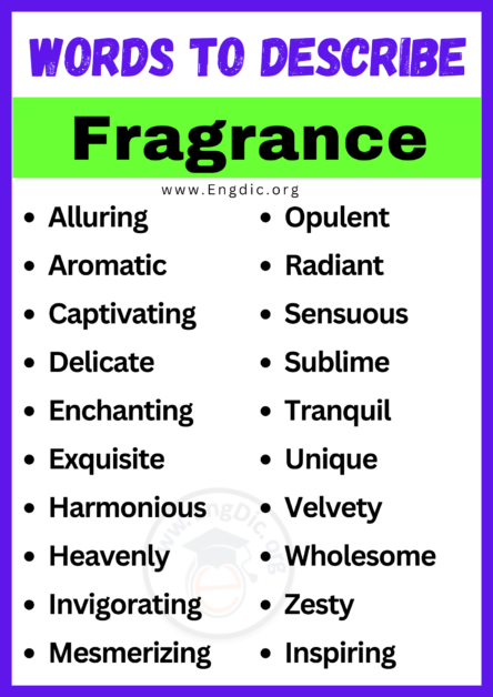 Words To Describe Fragrance