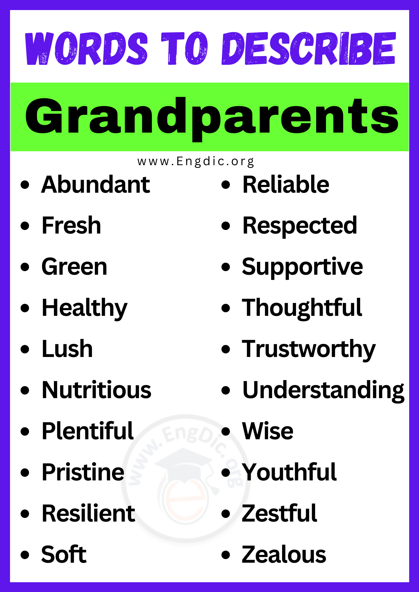 Words to Describe Grandparents