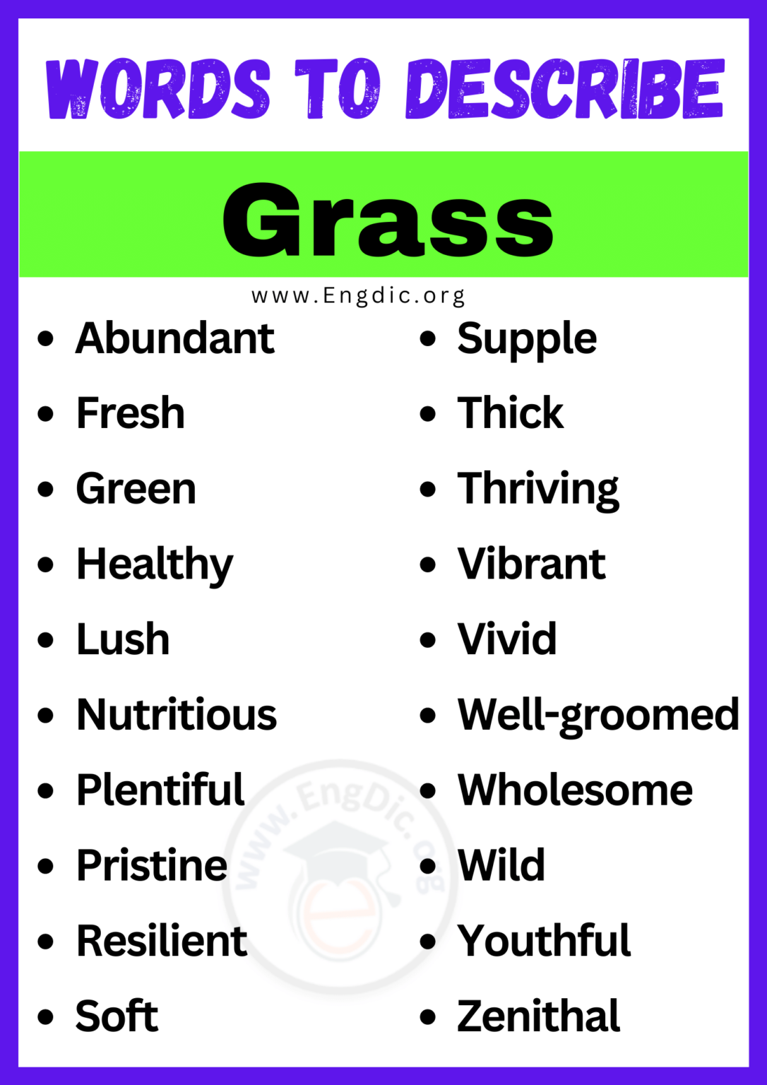 how to describe grass creative writing