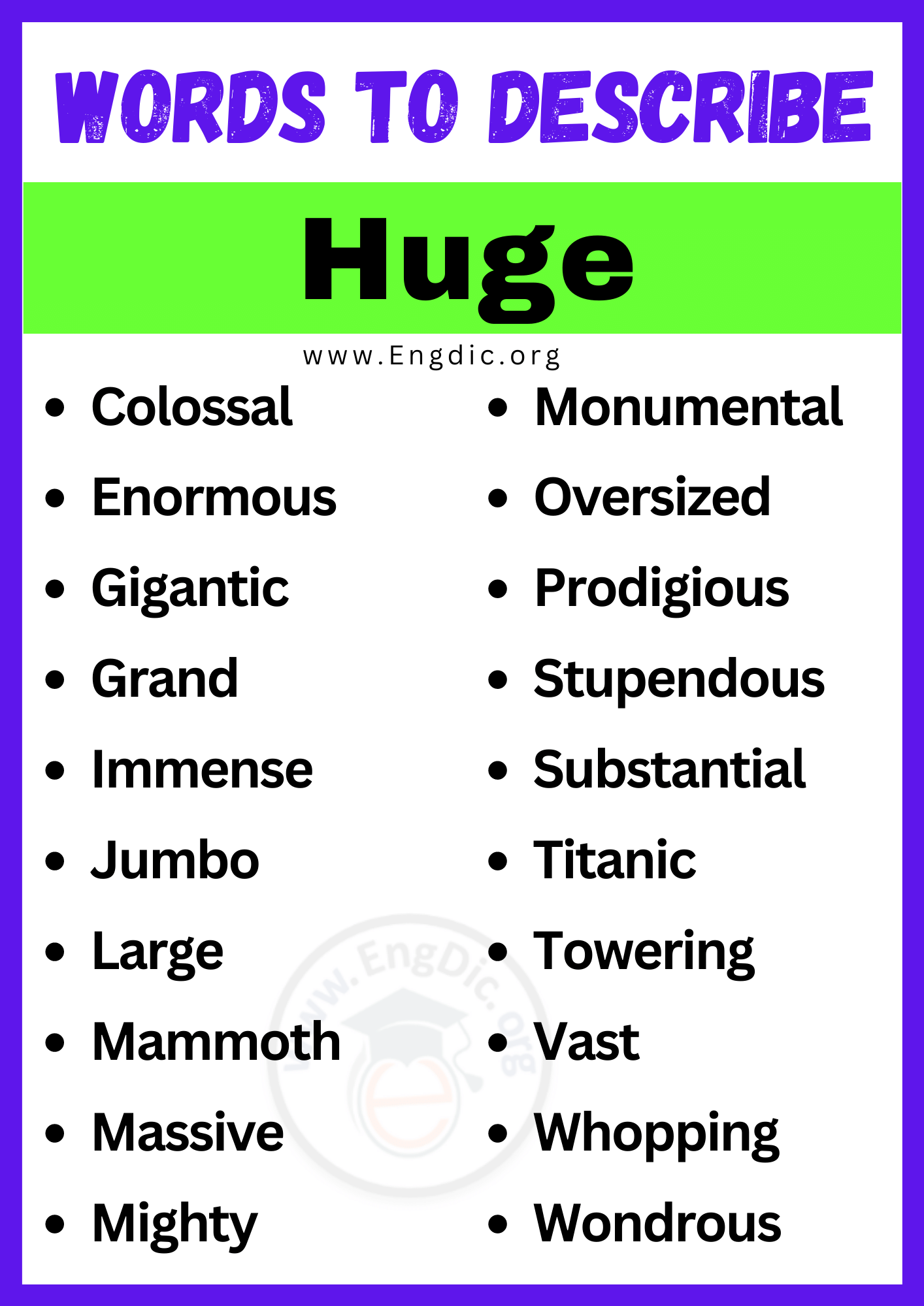 Words to Describe Huge