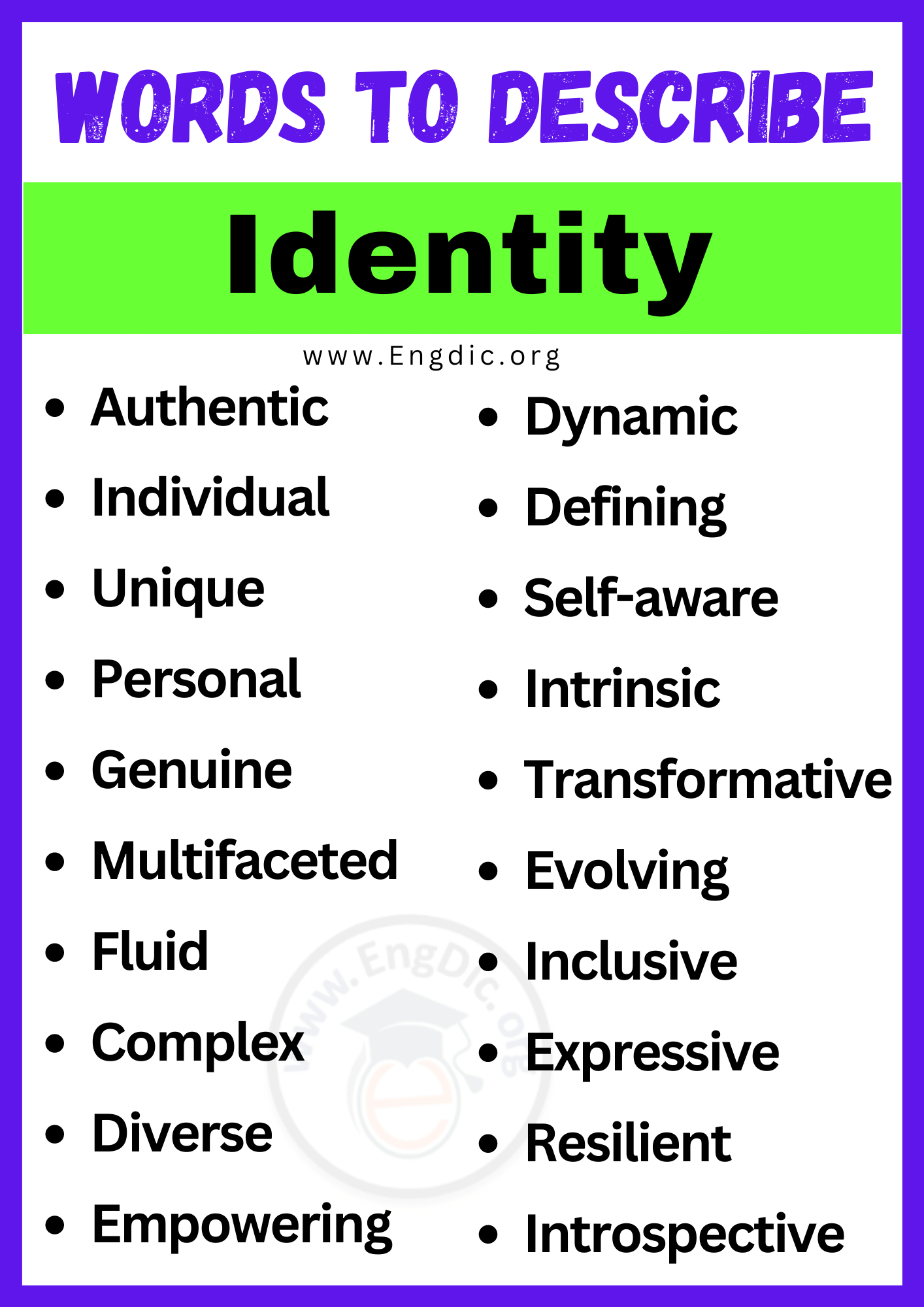 Words to Describe Identity