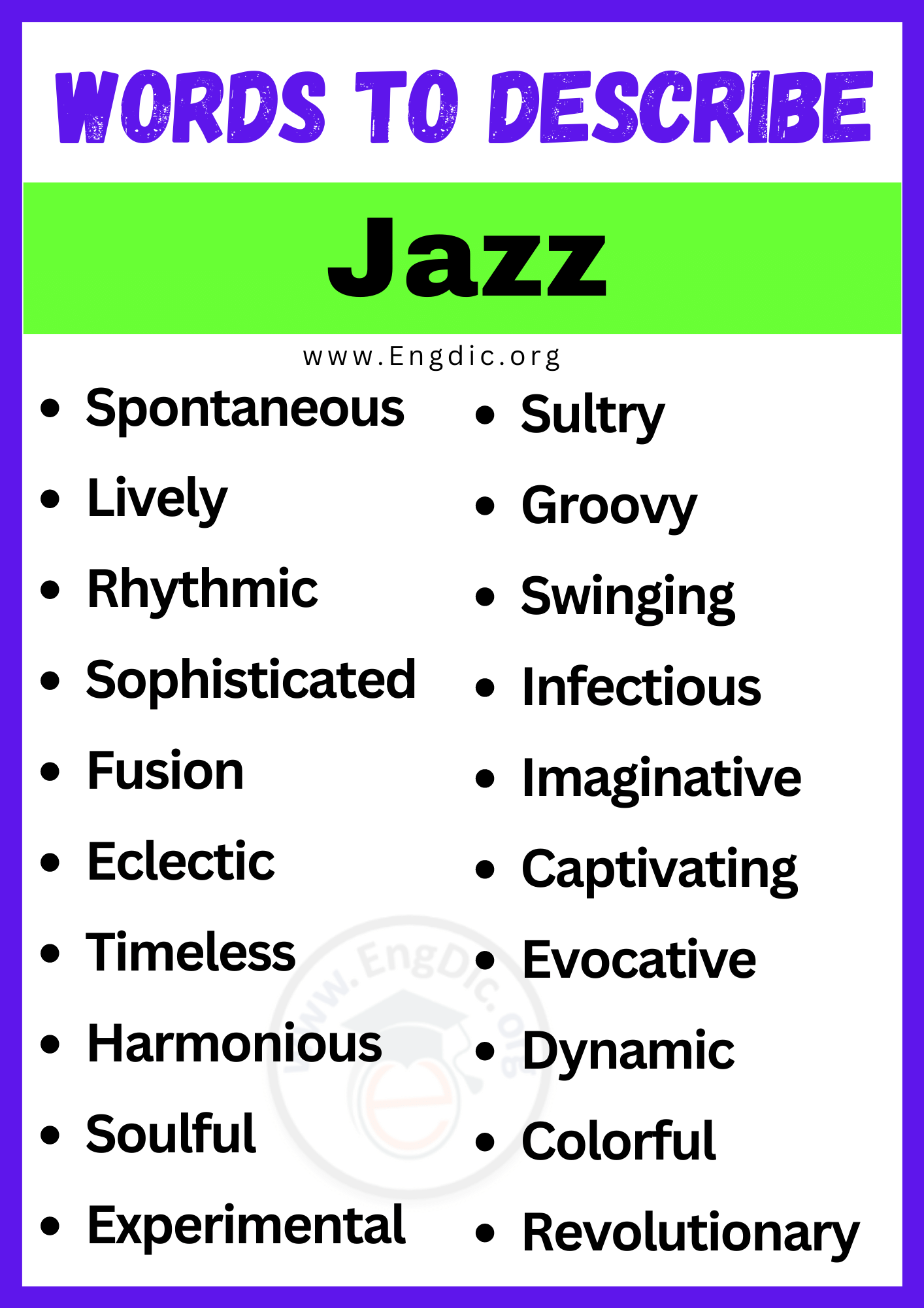 Words to Describe Jazz