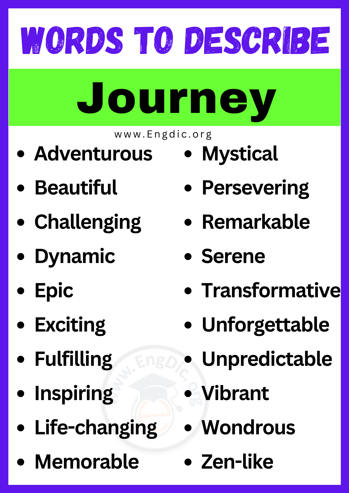 words to describe a difficult journey