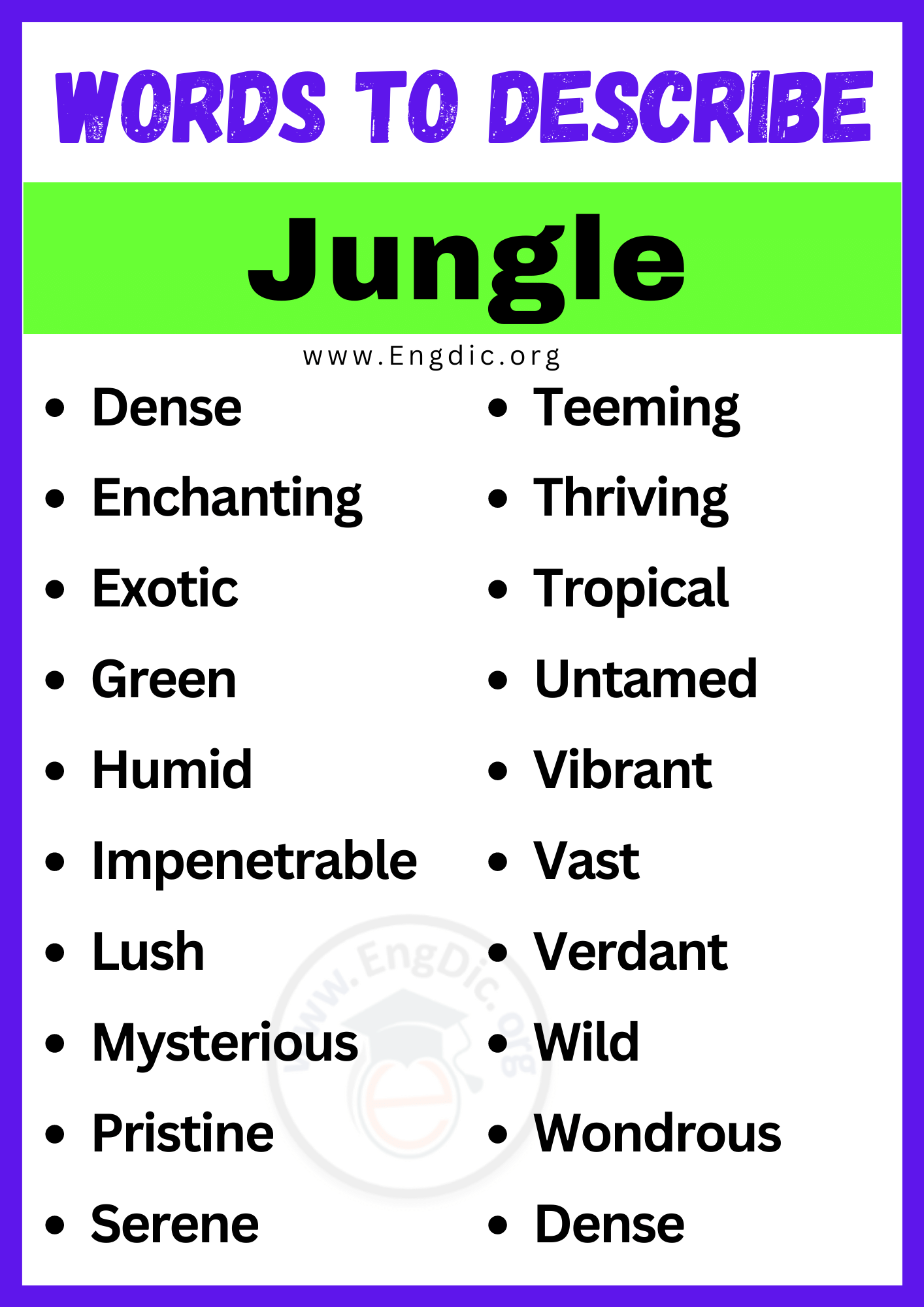 Words to Describe Jungle