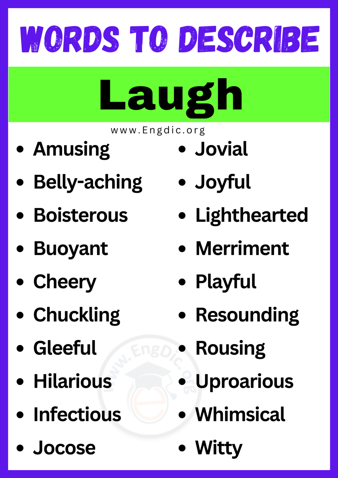 20+ Best Words to Describe Laugh, Adjectives for Laugh EngDic