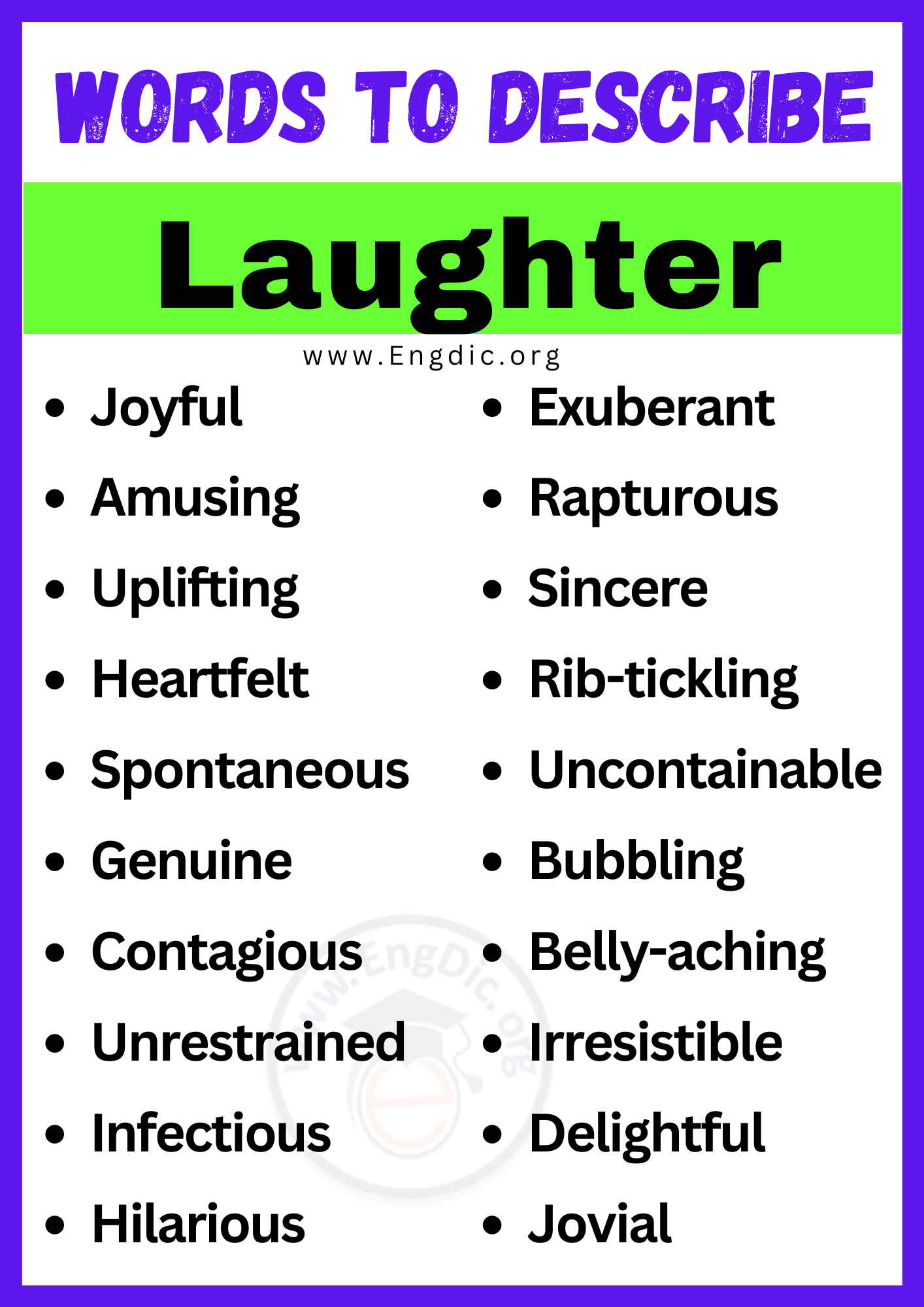 Words to Describe Laughter