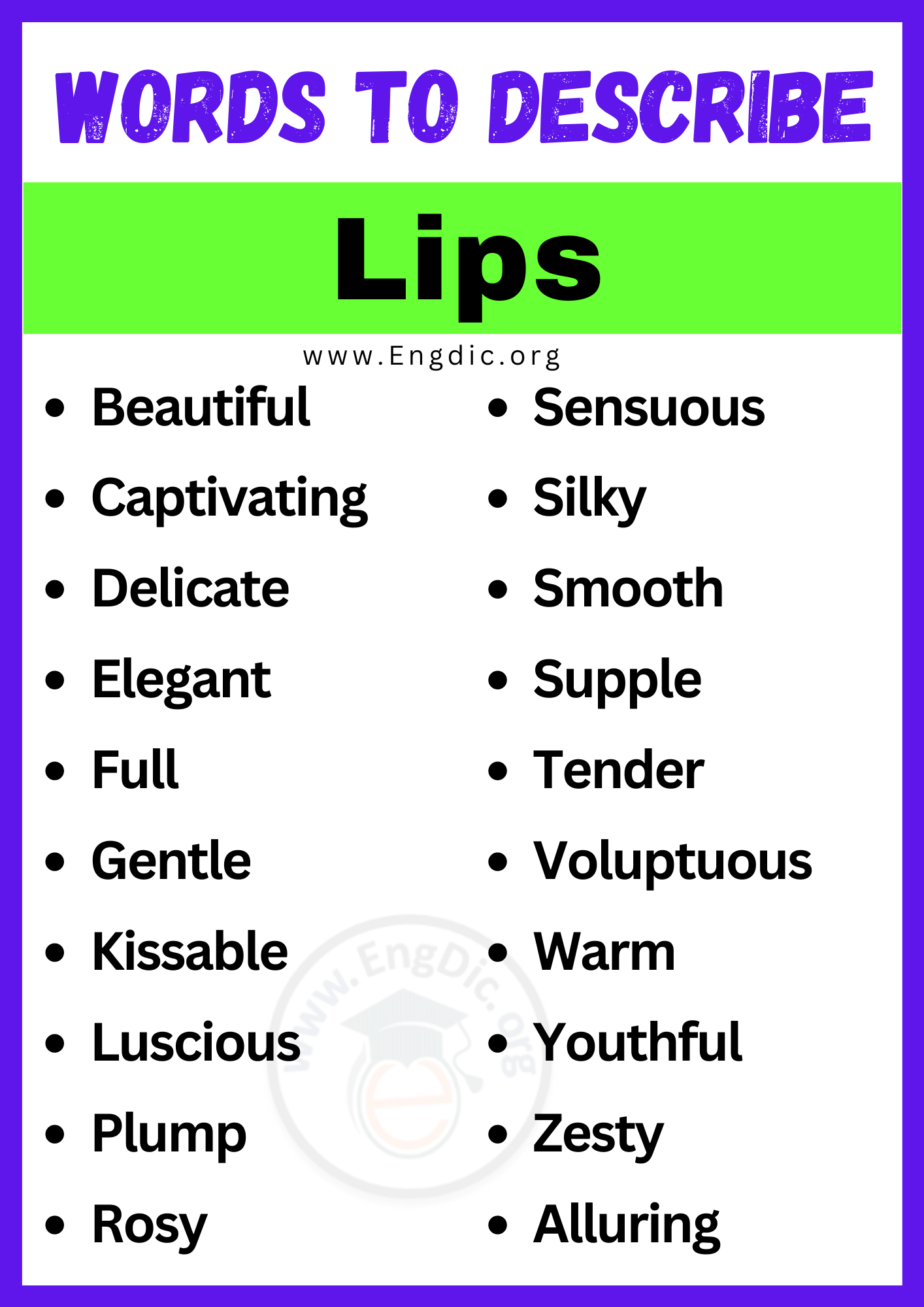 Words to Describe Lips