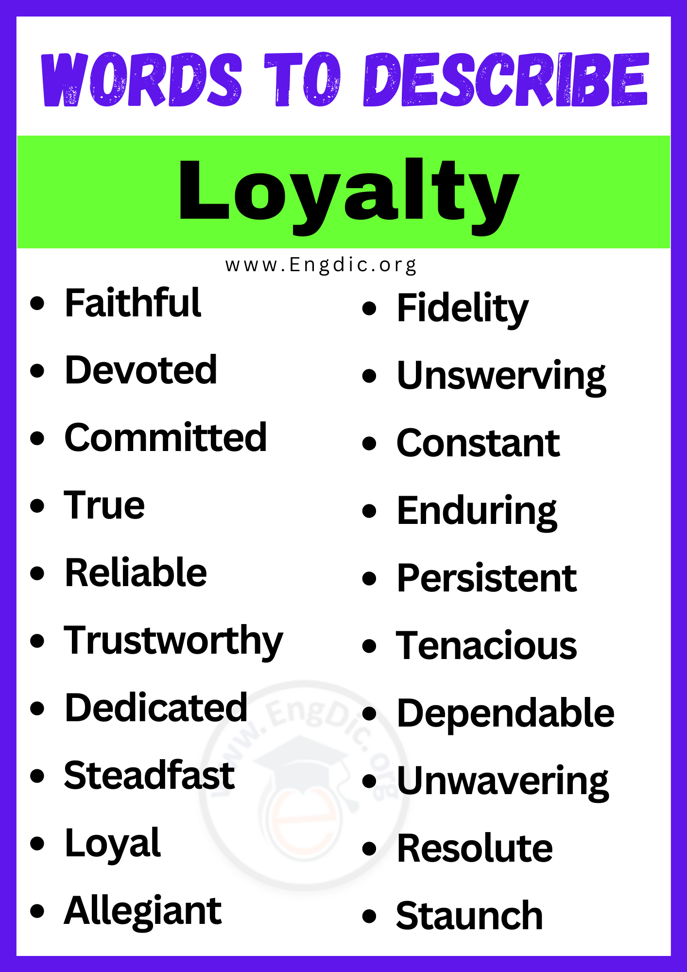 Words to Describe Loyalty
