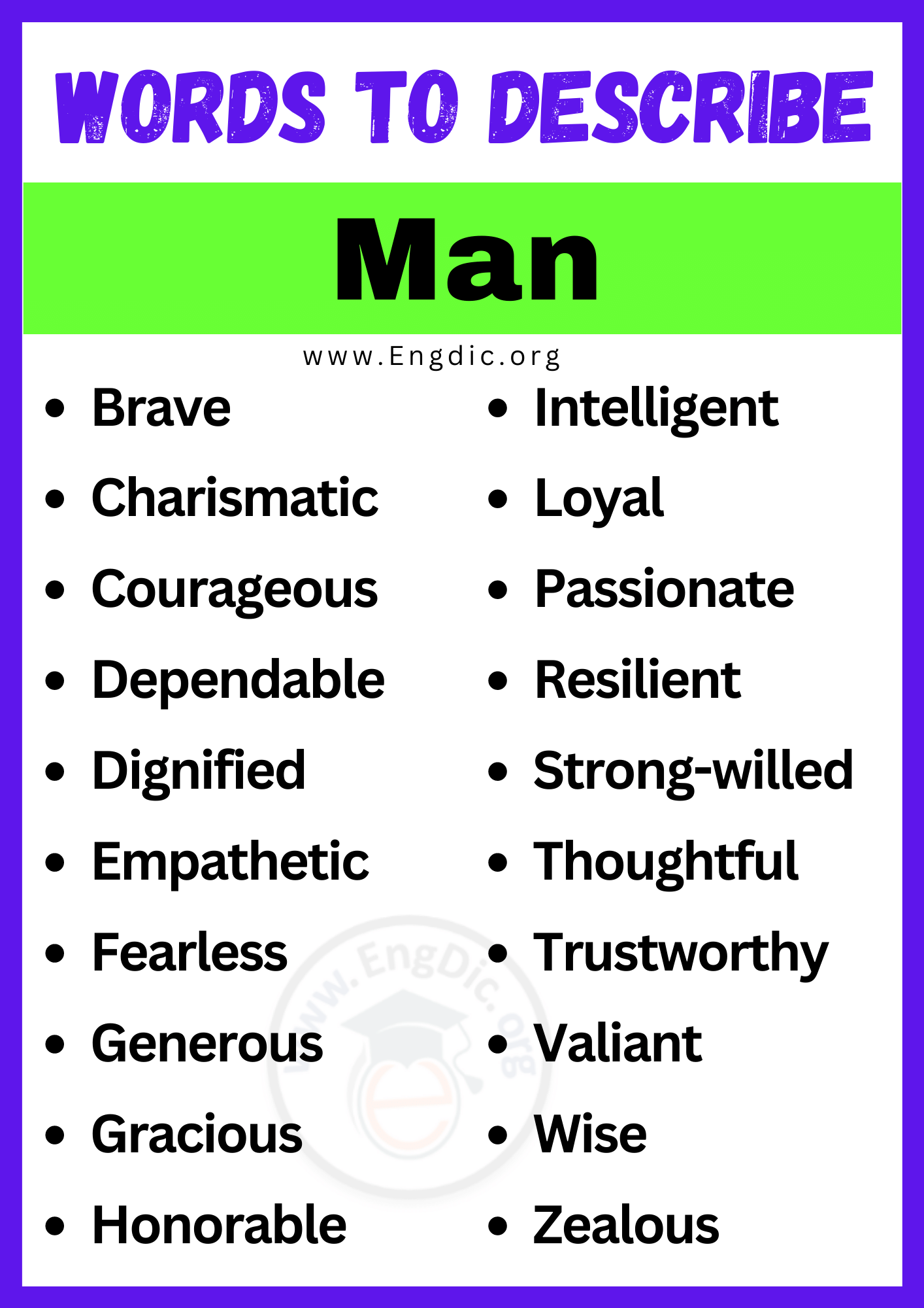 20 Best Words To Describe Man Adjectives For Man EngDic