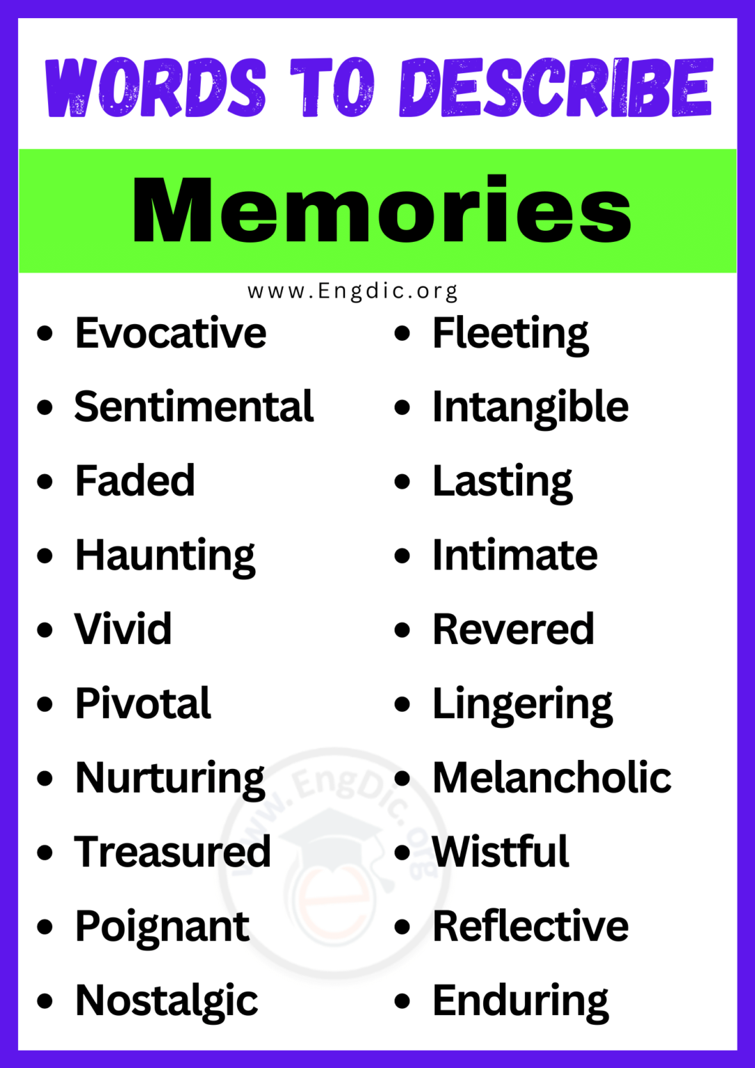 how to describe memories in creative writing