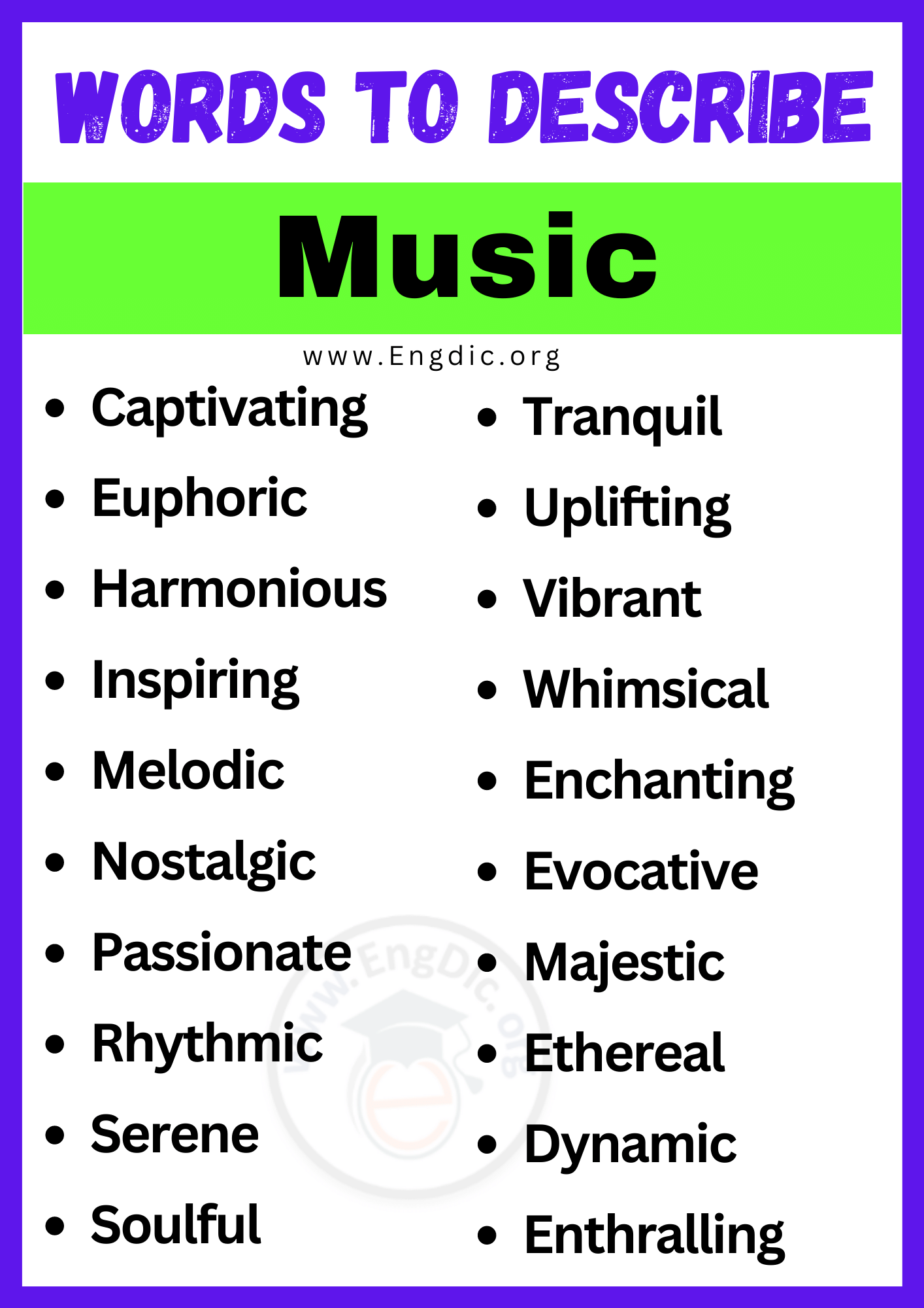 Words to Describe Music