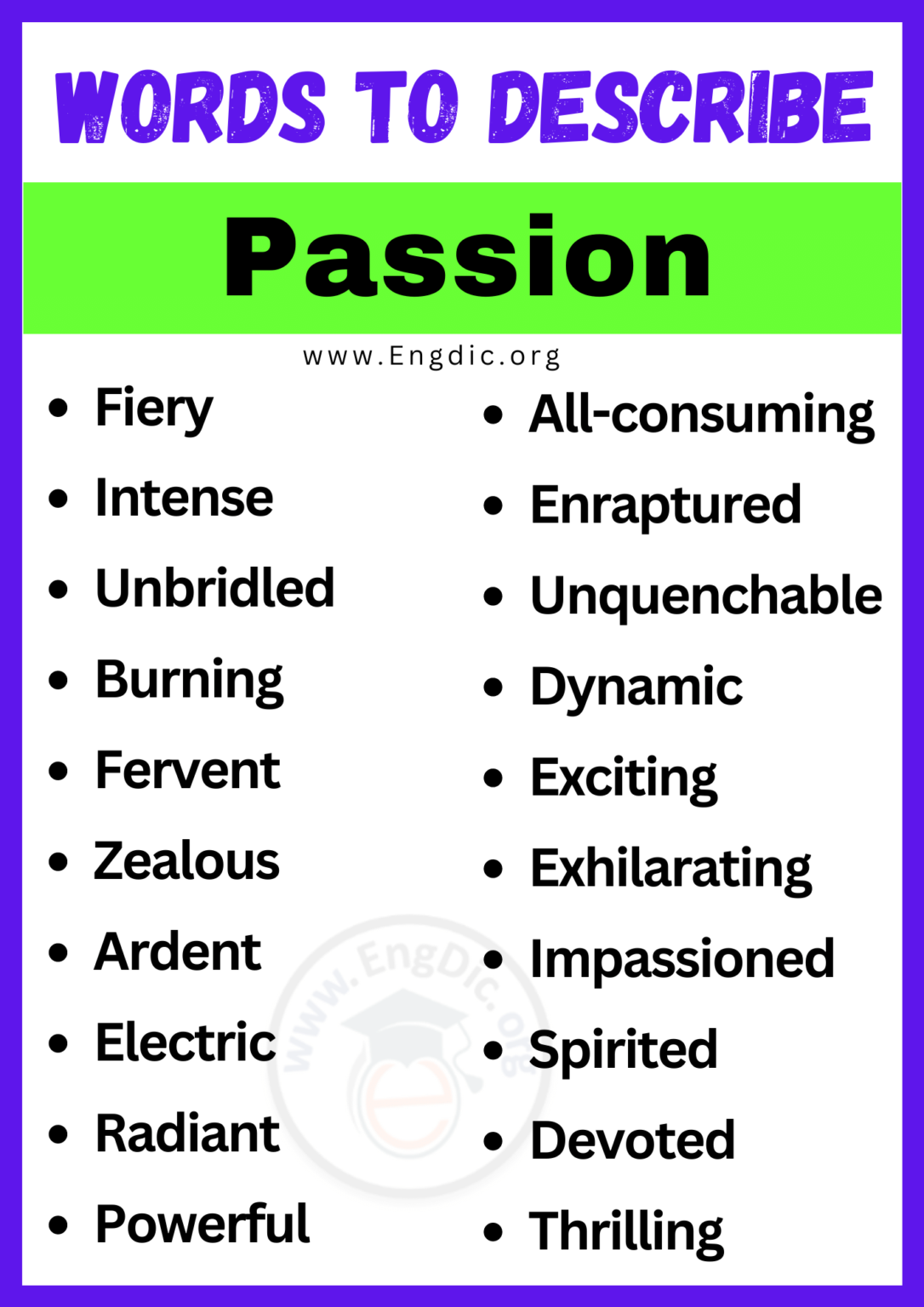 words to use instead of passion in personal statement