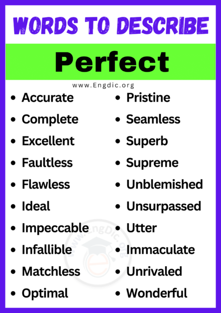 20+ Best Words to Describe Perfect, Adjectives for Perfect - EngDic