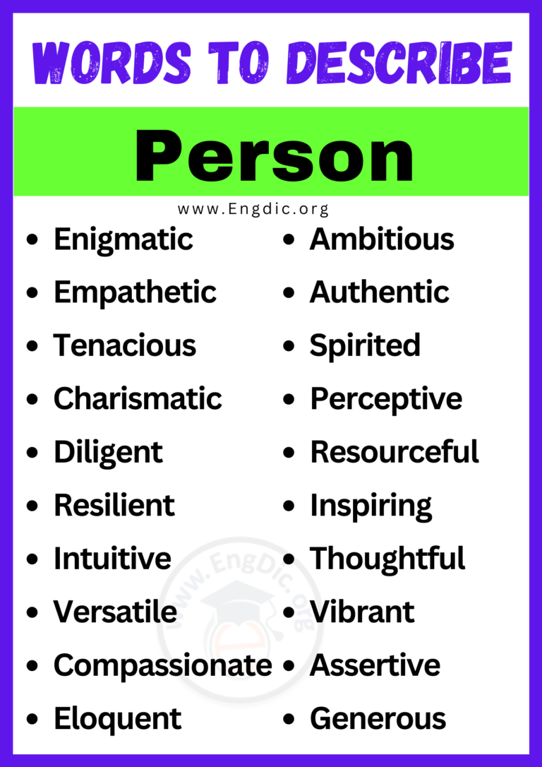 20+ Best Words to Describe Person, Adjectives for Person - EngDic