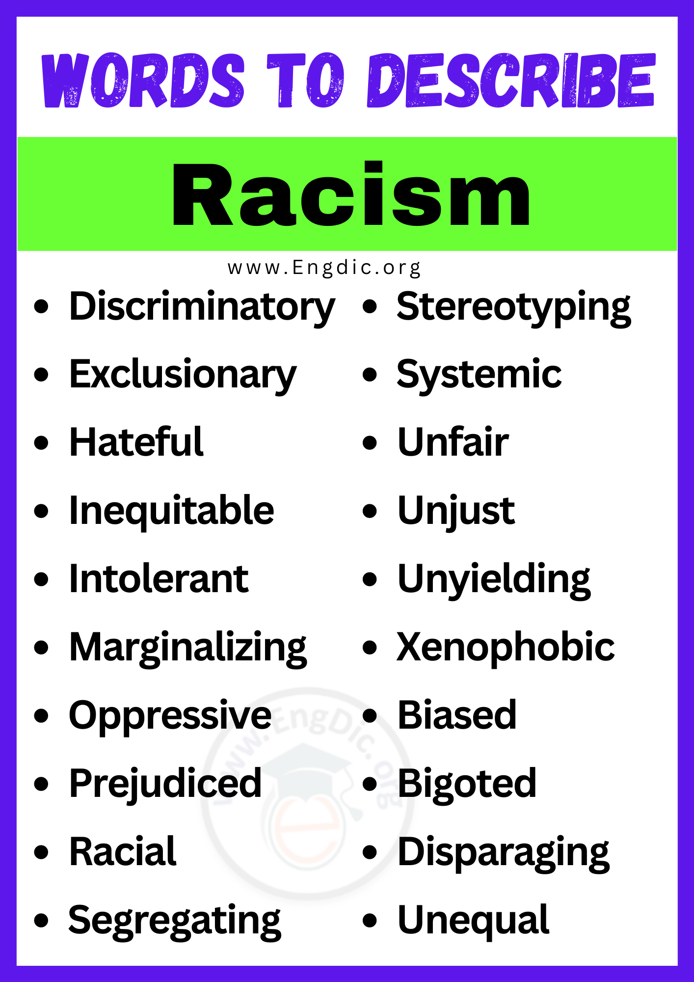 Words to Describe Racism