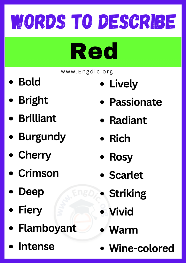 20+ Best Words to Describe Red, Adjectives for Red - EngDic