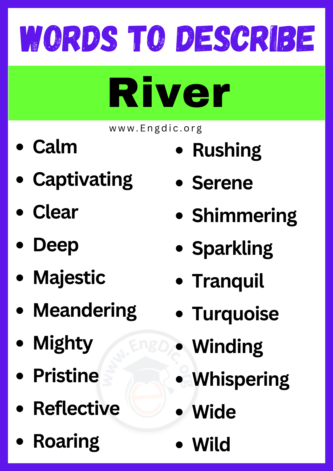 Words to Describe River