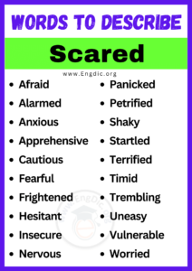 creative writing description of being scared