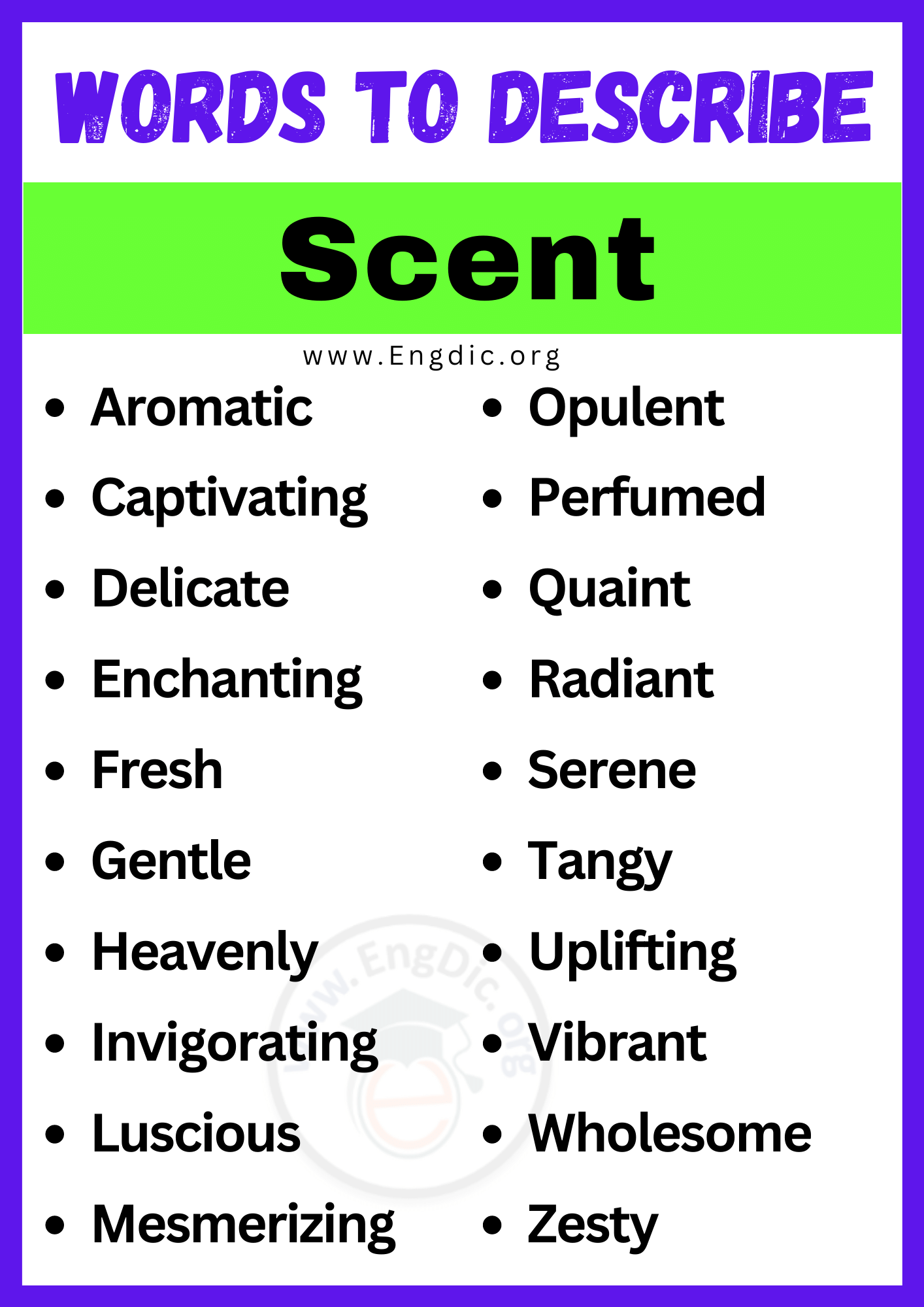 Words to Describe Scent