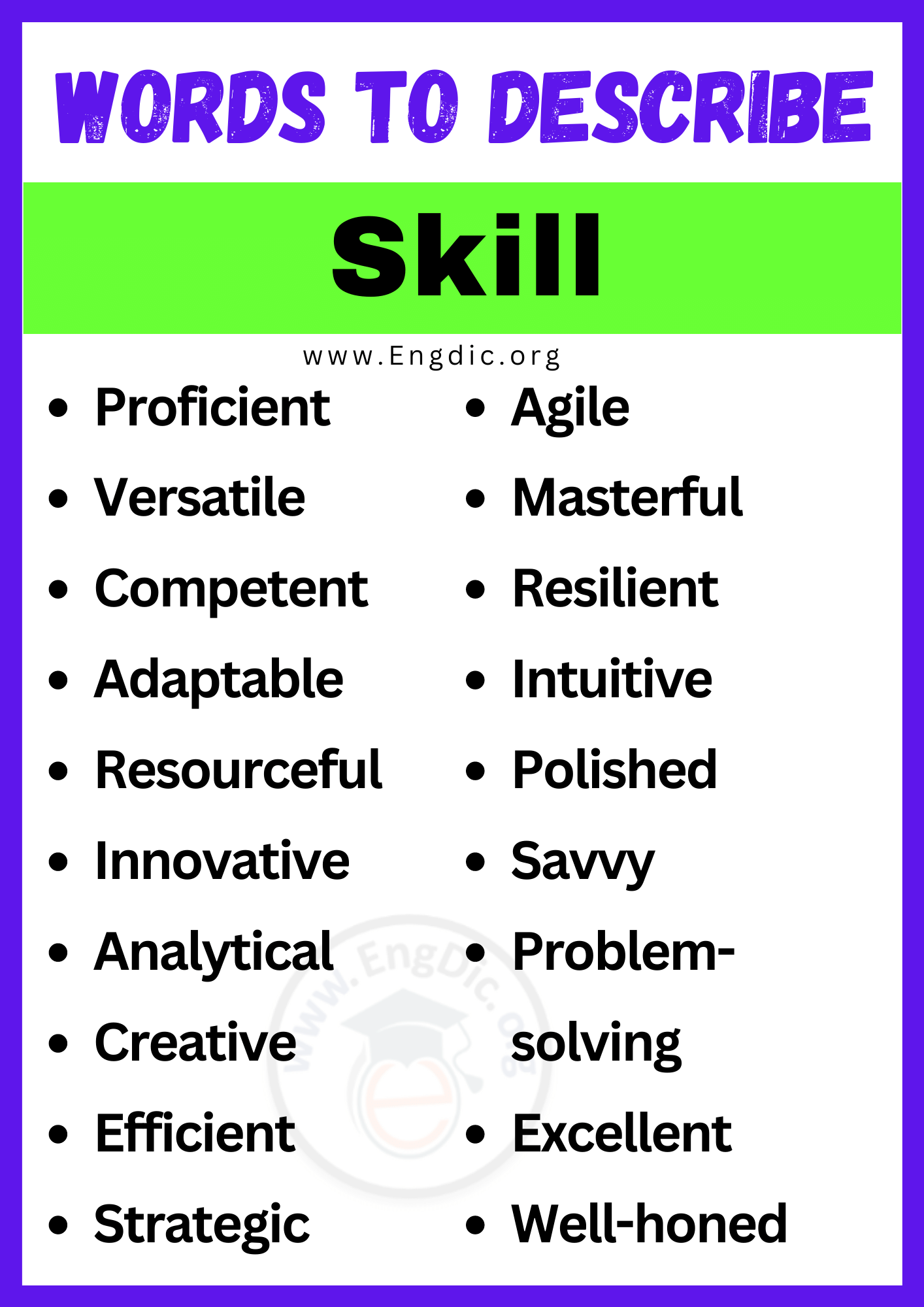 Words to Describe Skill