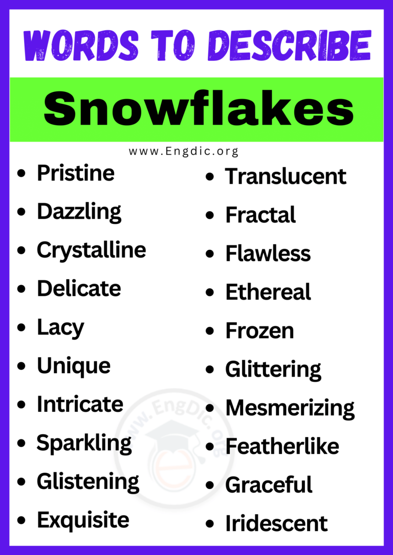 20+ Best Words to Describe Snowflakes, Adjectives for Snowflakes EngDic