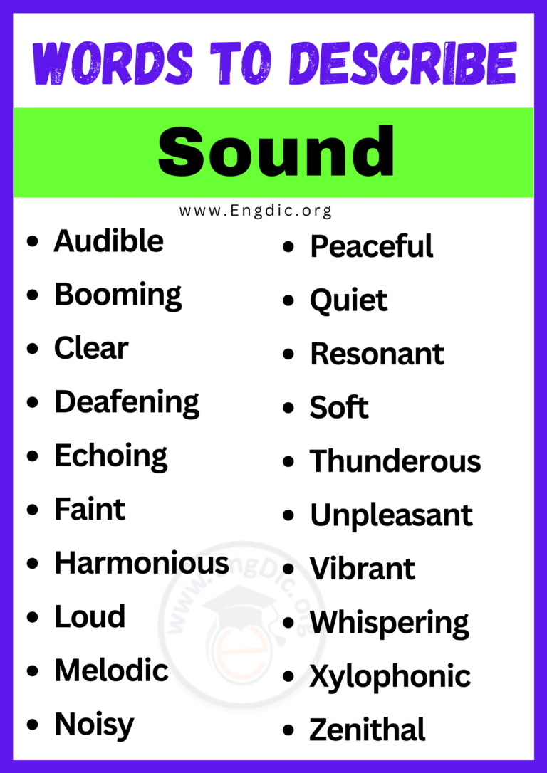 20+ Best Words to Describe Sound, Adjectives for Sound EngDic