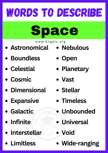 space travel descriptive words