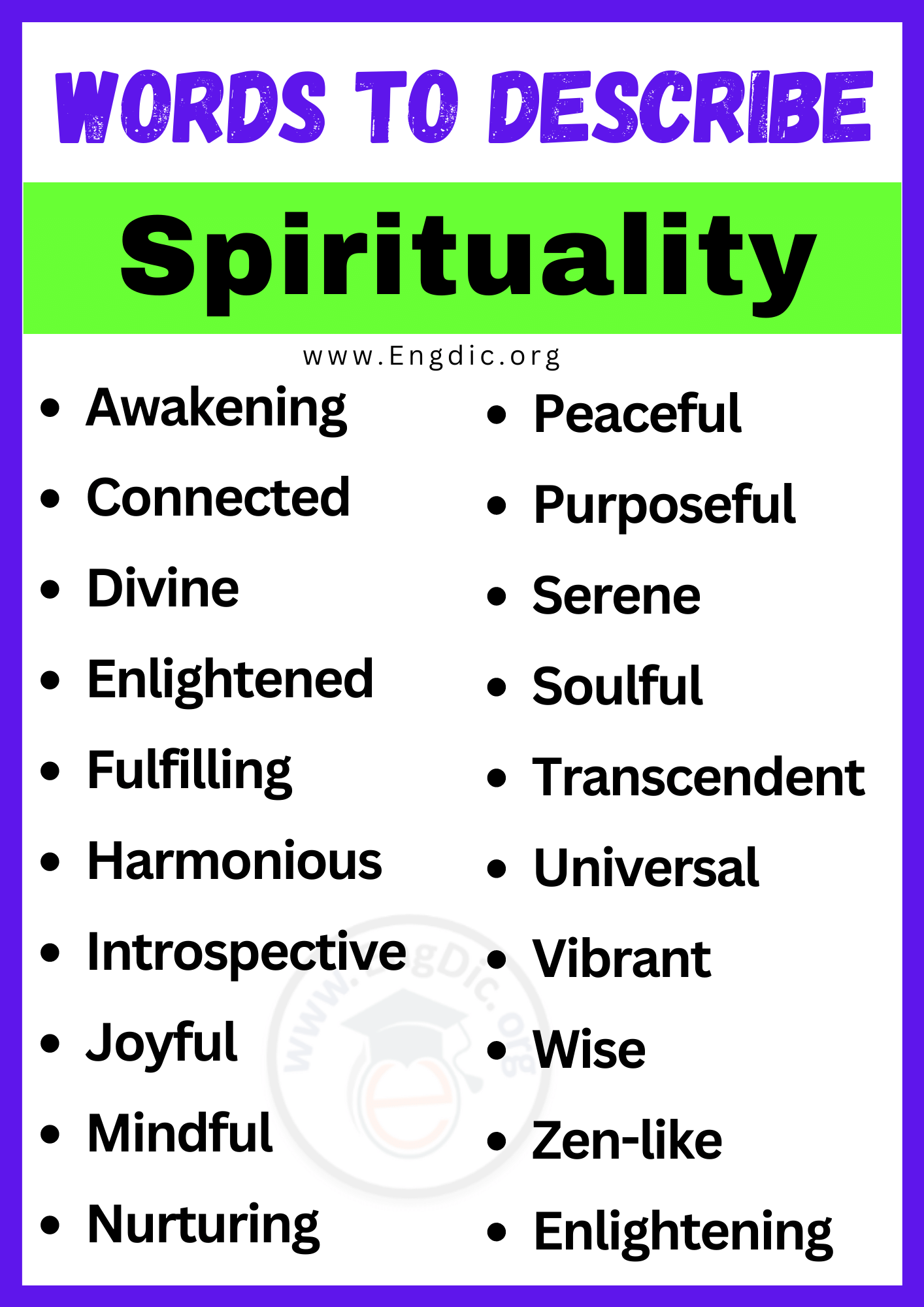 Words to Describe Spirituality