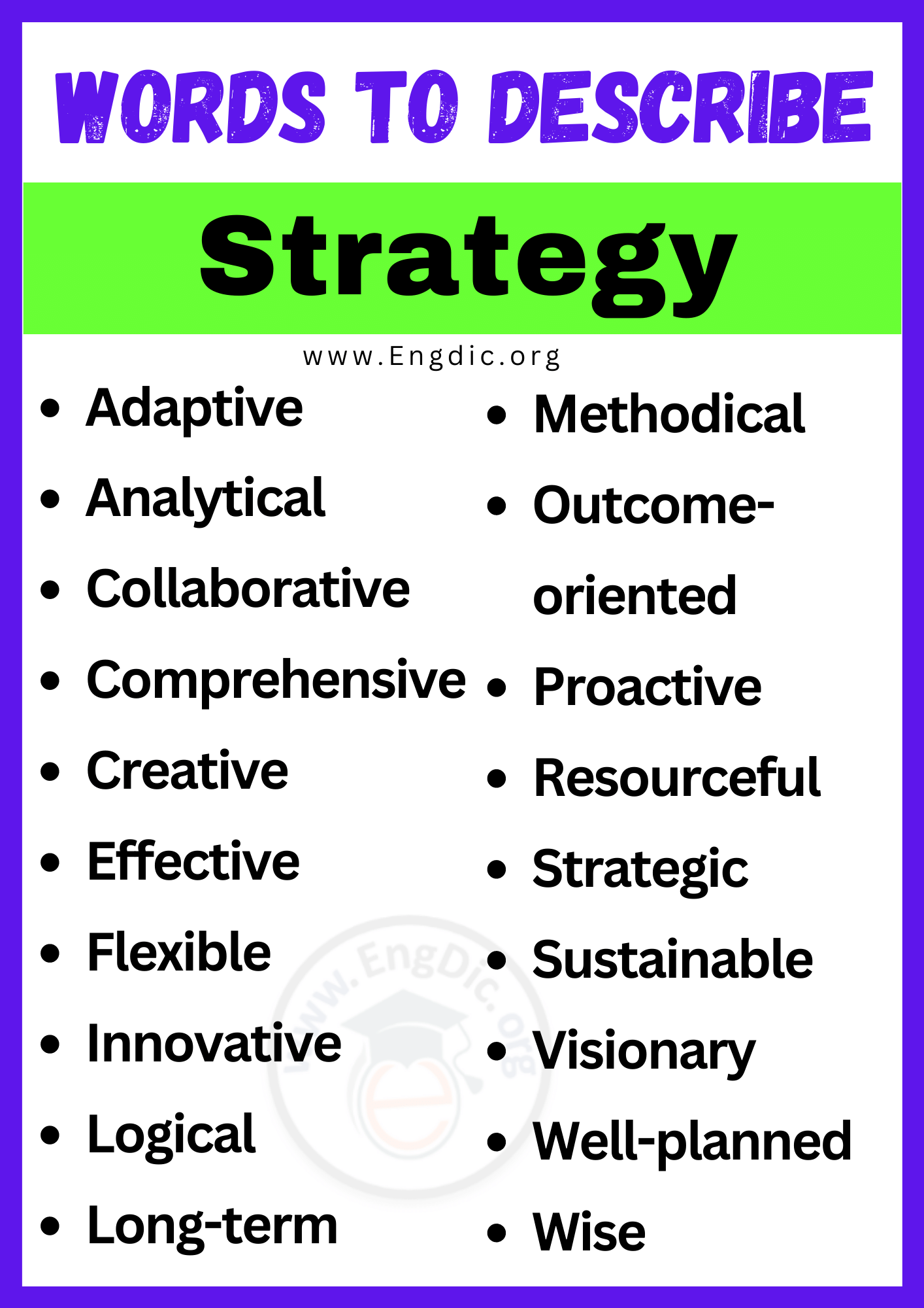 Words to Describe Strategy