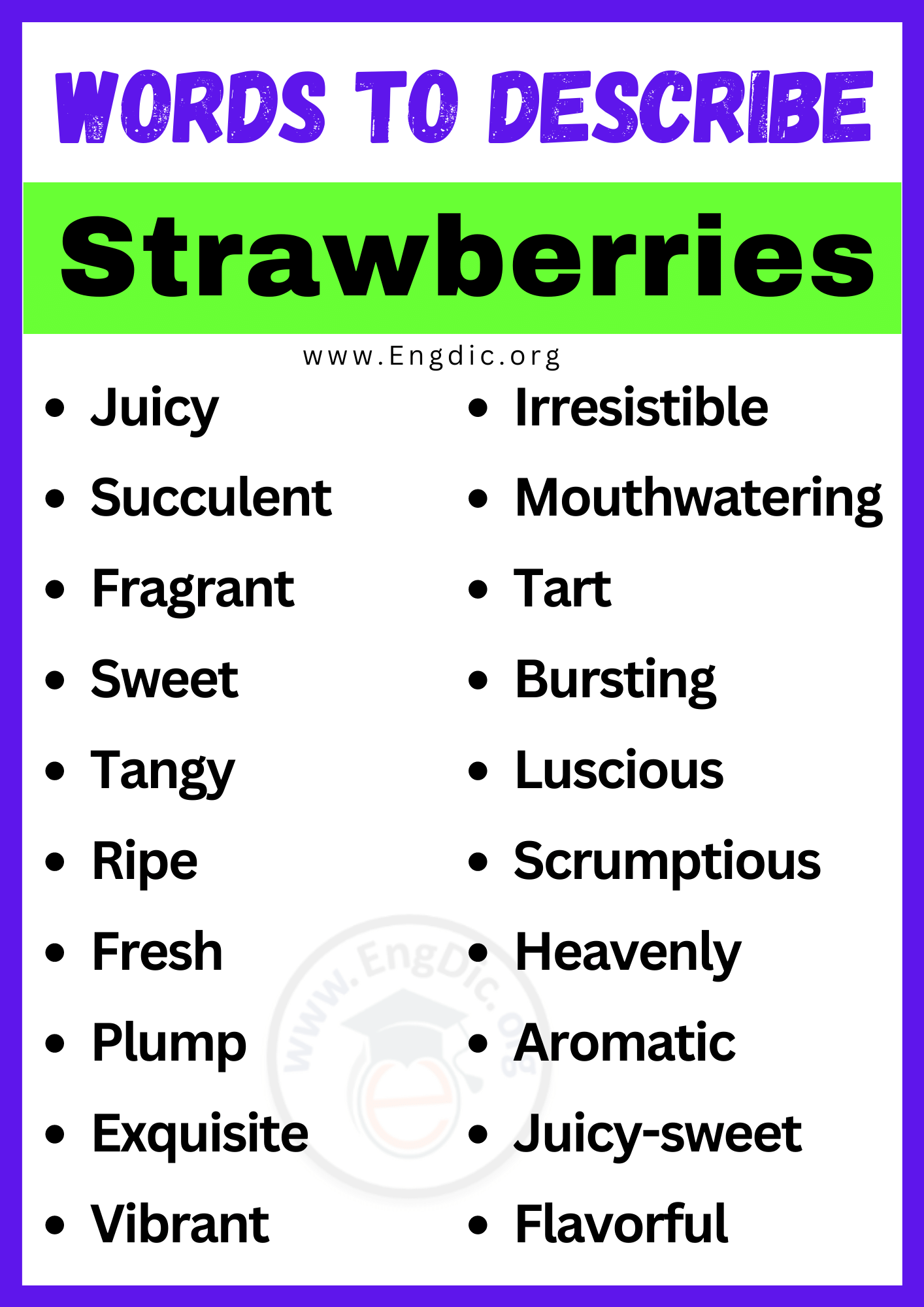 Words to Describe Strawberries