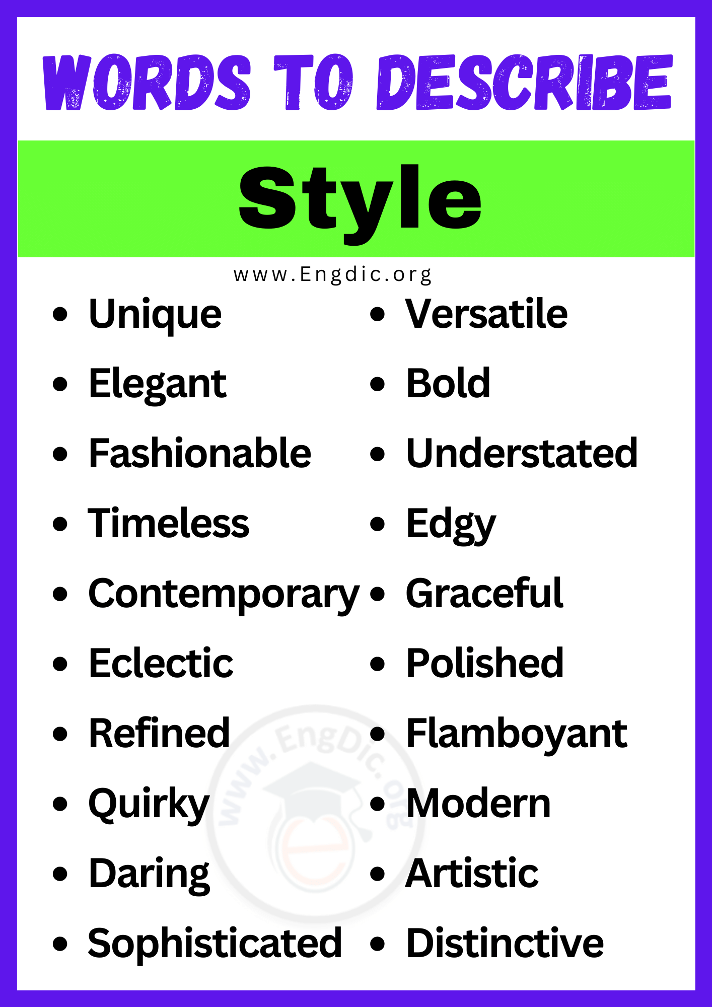 20 Best Words To Describe Style Adjectives For Style EngDic