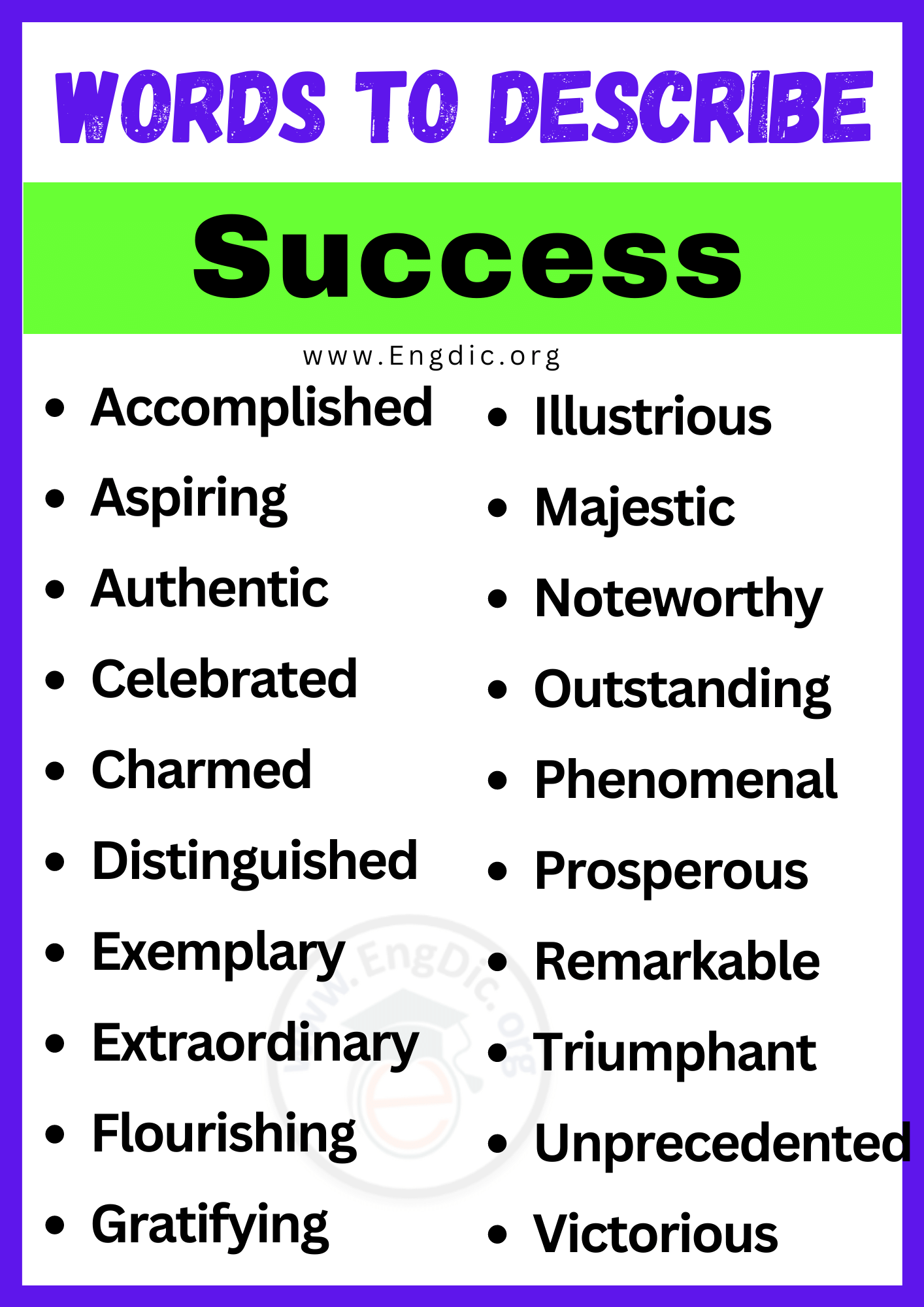 Words to Describe Success