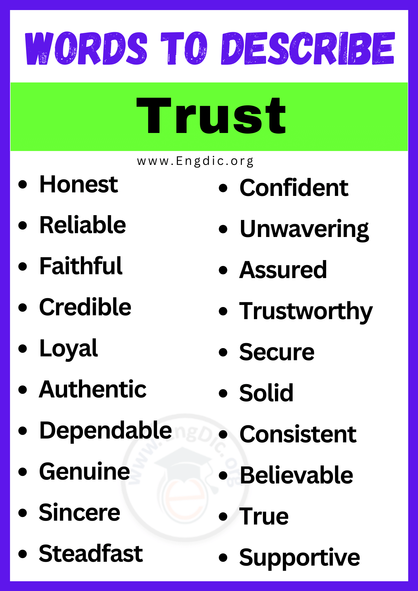 Words to Describe Trust