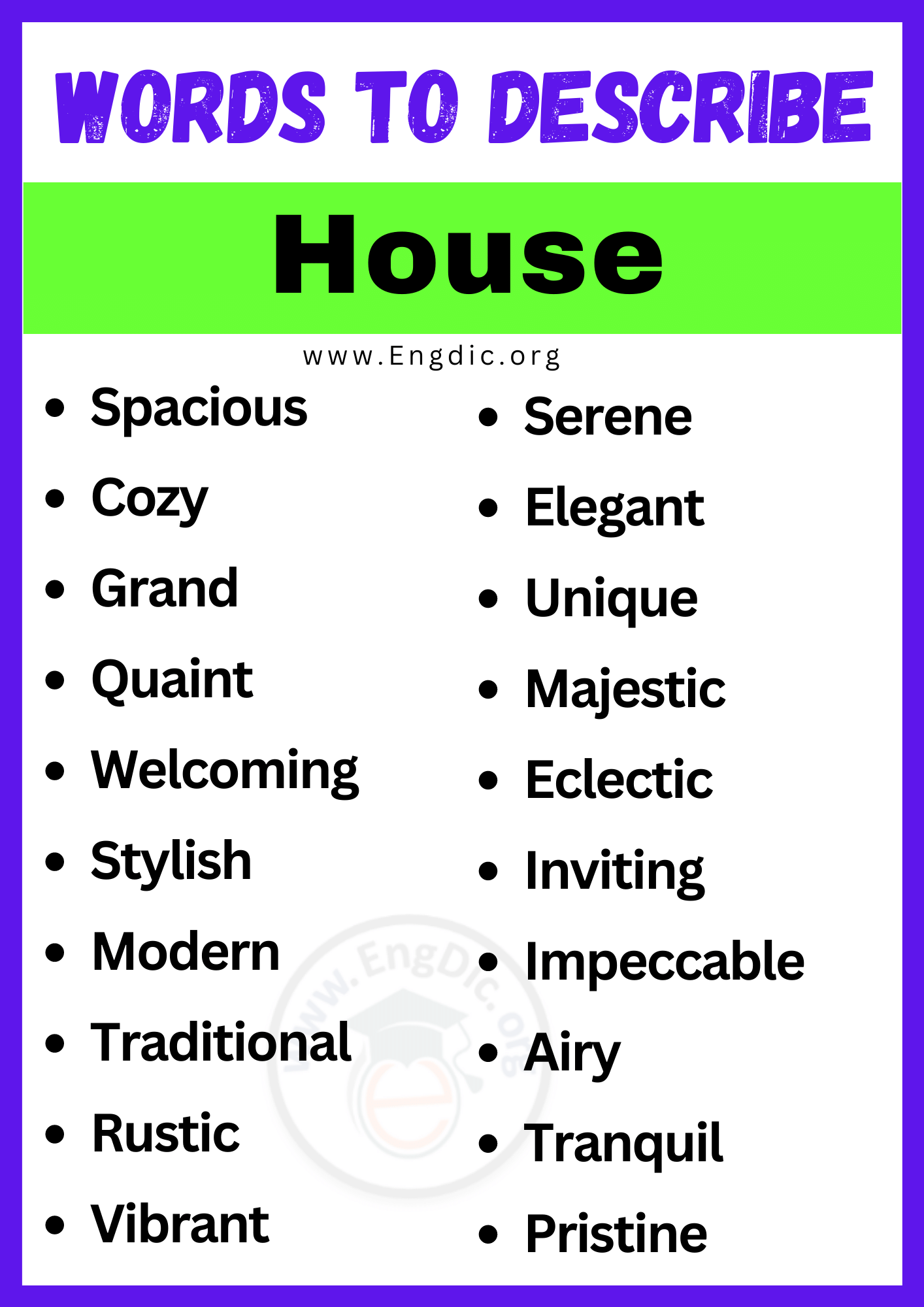 Words to Describe a House