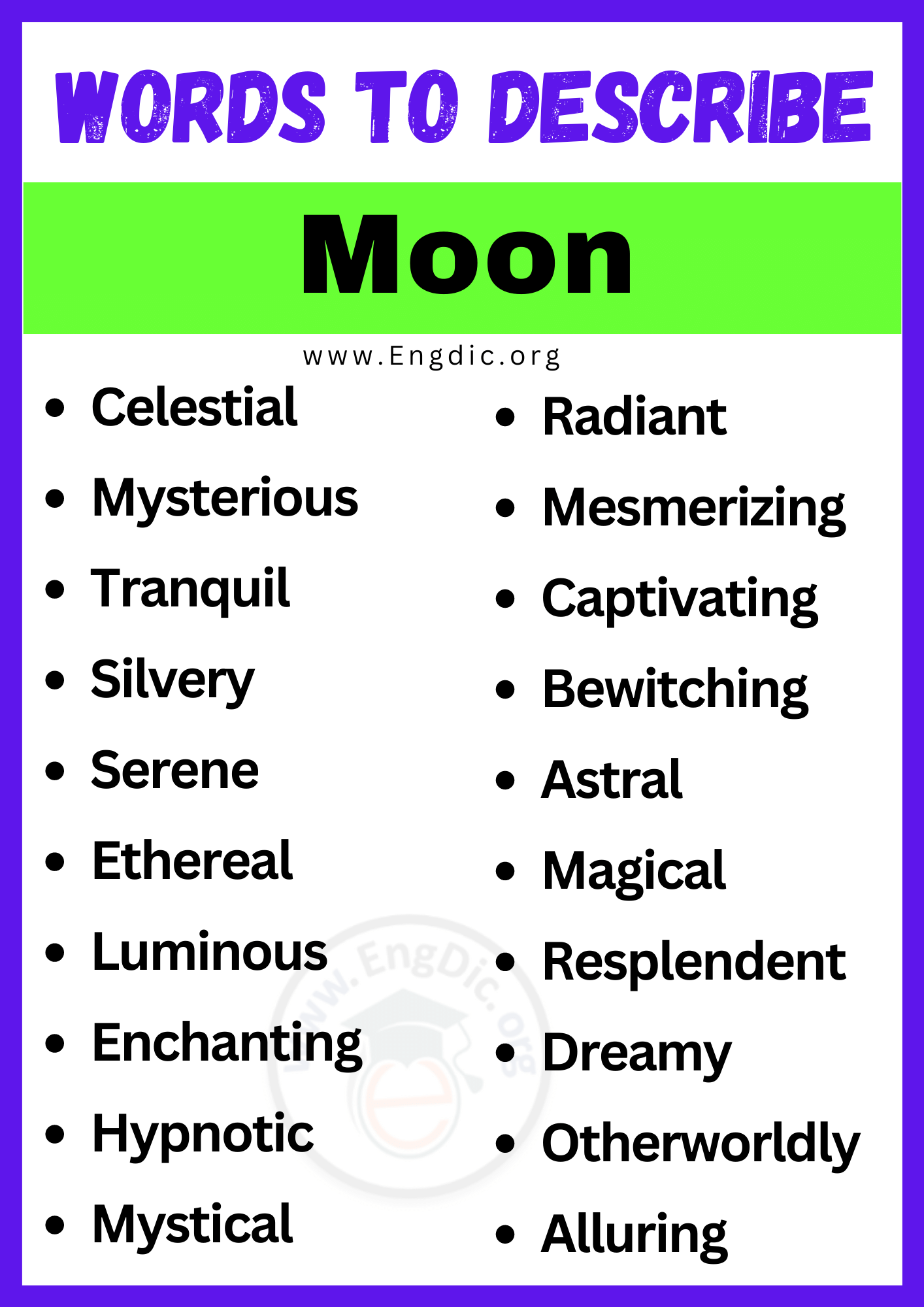 Words to Describe a Moon