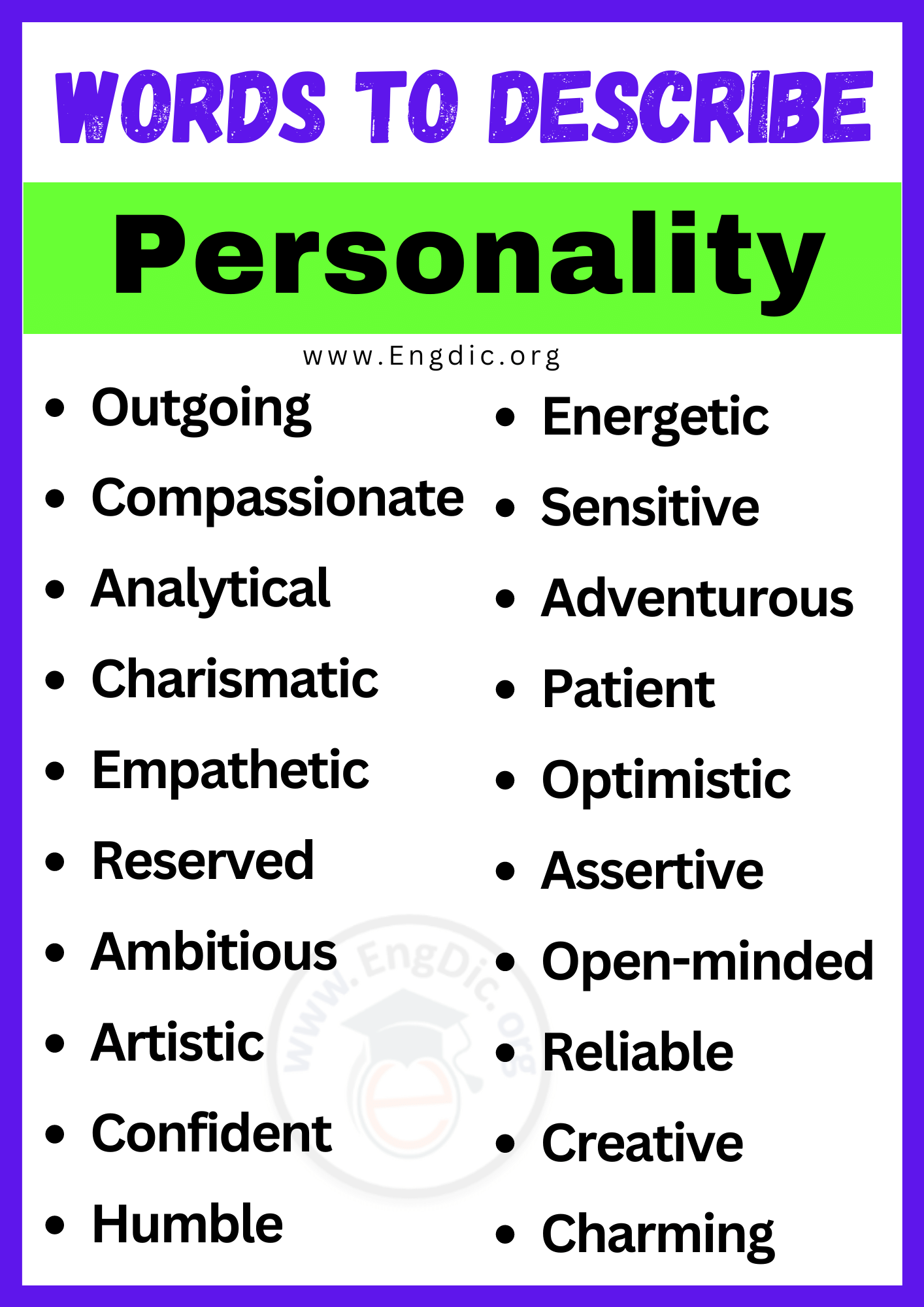 Words to Describe a Personality