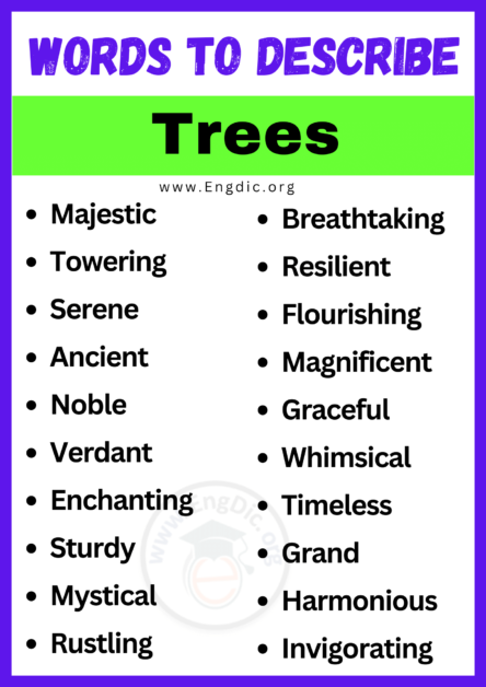 how do you describe trees in creative writing