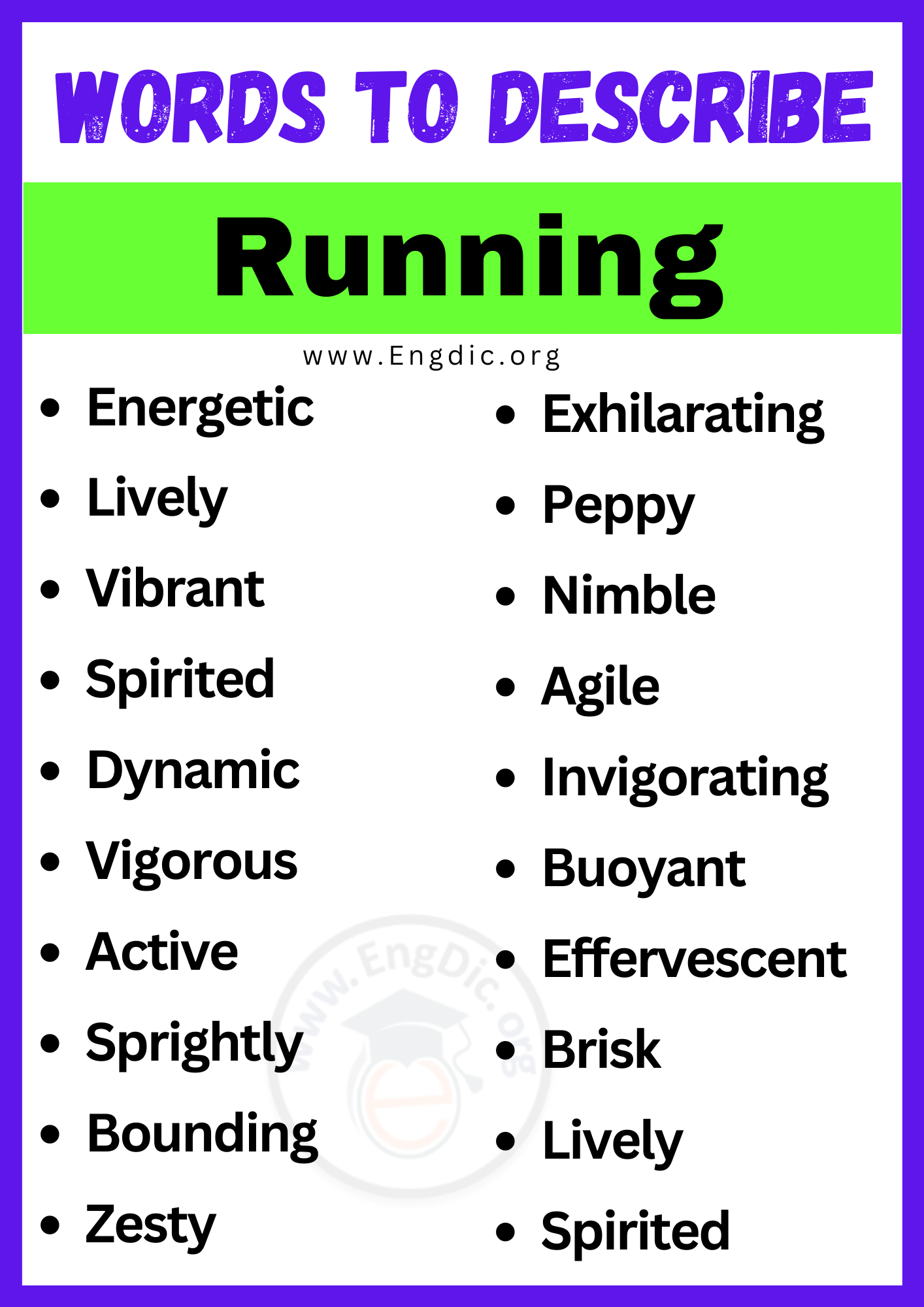 ords to Describe Runningords to Describe Running