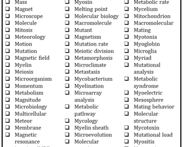 100+ Science Words that Start With M