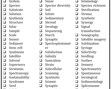 100+ Science Words that Start With S