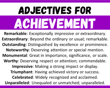 20+ Best Words to Describe Achievement, Adjectives for Achievement