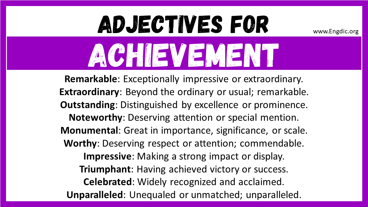 Adjectives for Achievement