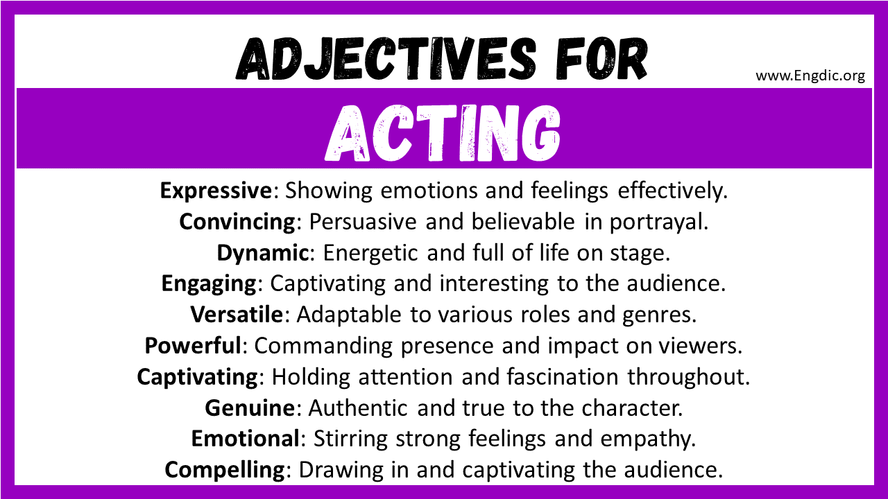 Adjectives for Acting