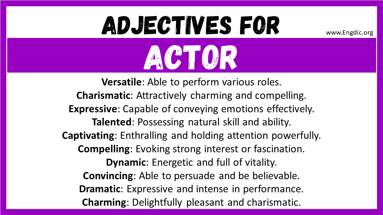 Adjectives for Actor