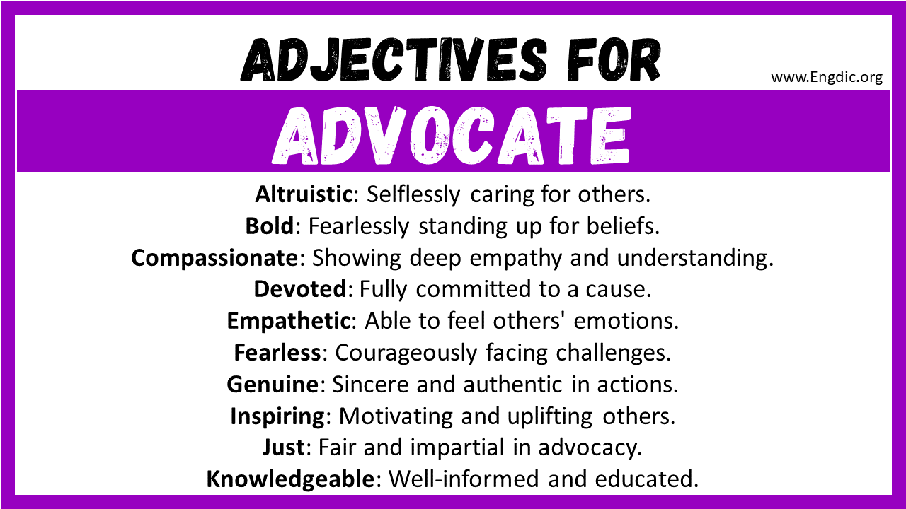 Adjectives for Advocate