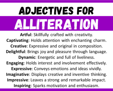 20+ Best Words to Describe Alliteration, Adjectives for Alliteration